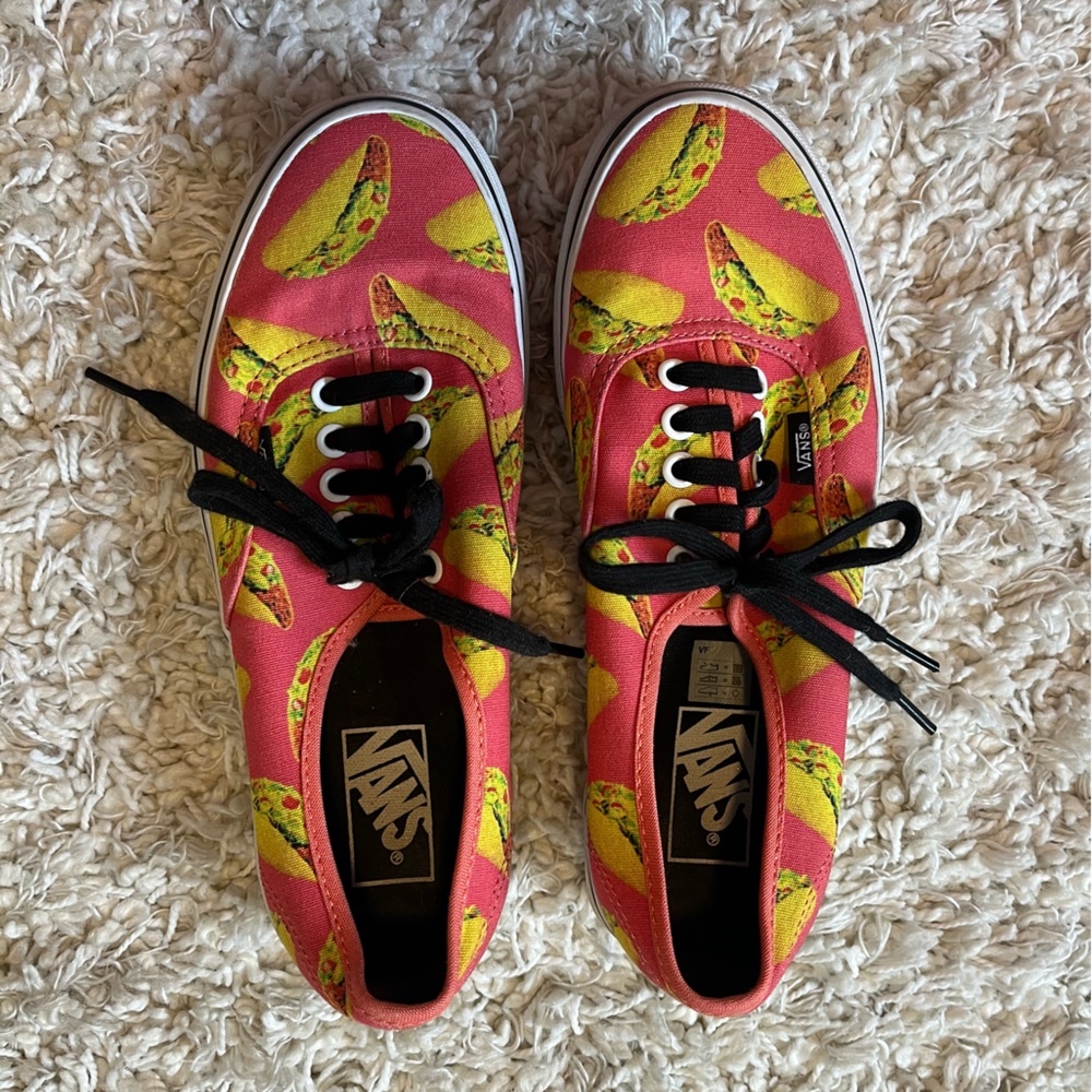 Vans Pink and Yellow Taco Pattern Sneakers
